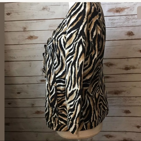 Charter Club Animal Print Jacket Blazer Small SP - Picture 5 of 7